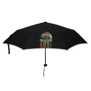 Original 2014 Jahrgang Retro Geburtstagsgeschenk - Regenschirm (klein) - Schwarz - Vorne