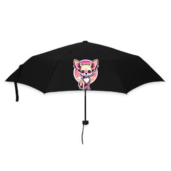Chihuahua Hund Zeichnung - Regenschirm (klein) - Schwarz - Vorne