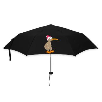 Kiwi bird in Christmas hat - Umbrella (small) - black - Front