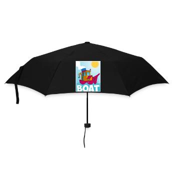 Image de bande dessinée d’un remorqueur amusant - Parapluie standard - noir - Devant