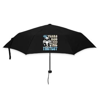 45. Geburtstag Lustiges Geschenk - Regenschirm (klein) - Schwarz - Vorne