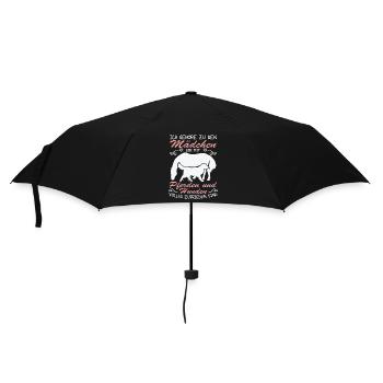 Hunden völlig zufrieden - Regenschirm (klein) - Schwarz - Vorne