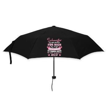 Schwester versucht das beste für dich finden - Regenschirm (klein) - Schwarz - Vorne