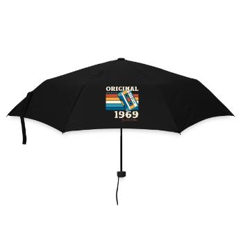 55. Geburtstag Kassette Januar Jahrgang 1969 - Regenschirm (klein) - Schwarz - Vorne