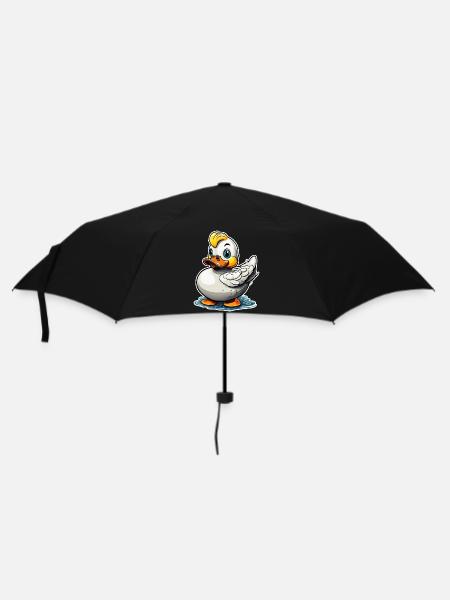 Gummiente / Badeente / Wasser / Badewanne - Regenschirm (klein) - Schwarz