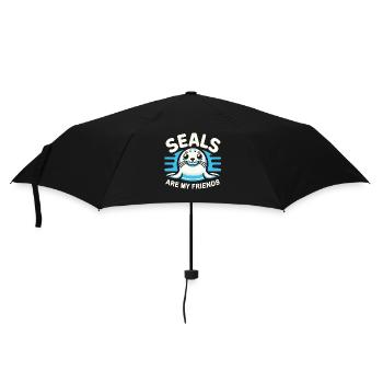 Robbe Robben Tier Seelöwe - Regenschirm (klein) - Schwarz - Vorne