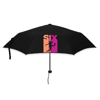 6th Birthday Women's Soccer Soccer Player Soccer - Umbrella (small) - black - Front