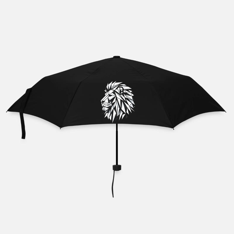 Triangle géométrique cercle noir et blanc tête de lion - Parapluie standard - noir