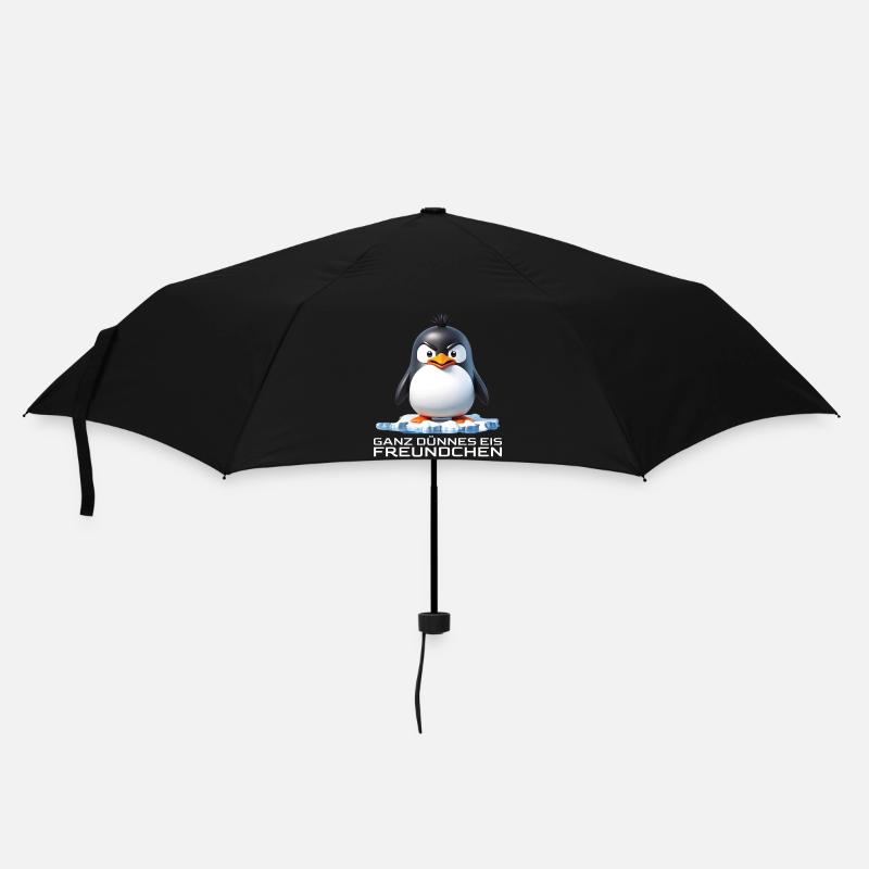 Ganz dünnes Eis Freundchen Pinguin - Regenschirm (klein) - Schwarz