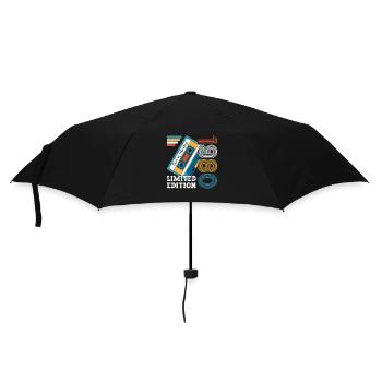 44th Birthday Husband February 1980 Mixtape Cassette - Umbrella (small) - black - Front