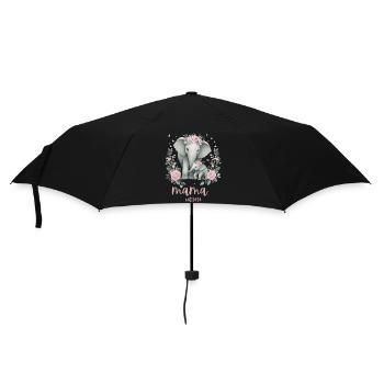 Mama 2024 Elephant Floral Wreath Celebration - Regenschirm (klein) - Schwarz - Vorne