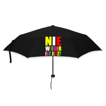 Nie wieder ist jetzt - Regenschirm (klein) - Schwarz - Vorne