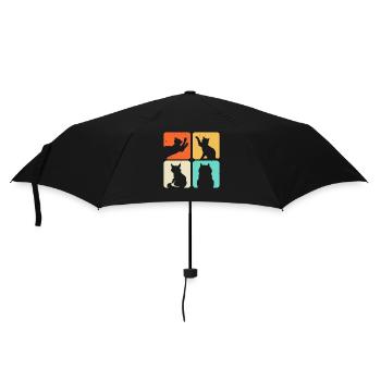 Cat Motif - Umbrella (small) - black - Front