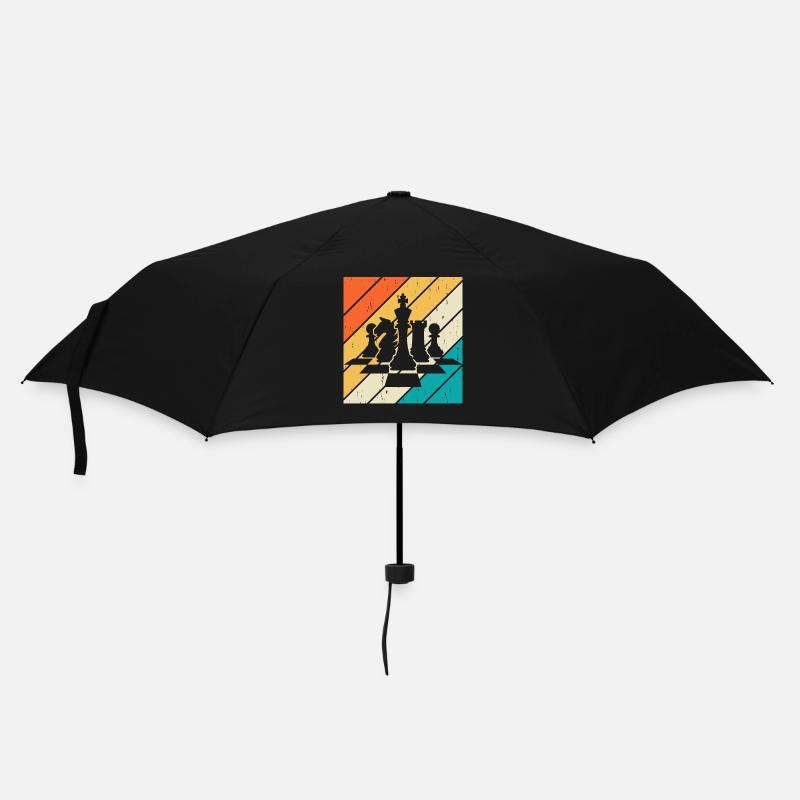 Schach - Regenschirm (klein) - Schwarz