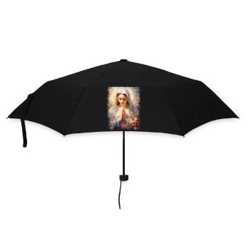 Jungfrau Maria Jesus Bibel christliche Religion christlich - Regenschirm (klein) - Schwarz - Vorne