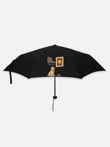 Hund und Tennisball Bild - Regenschirm (klein) - Schwarz