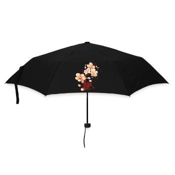 Graffiti de fleur de pêcher dans un ton pêche velouté - Parapluie standard - noir - Devant