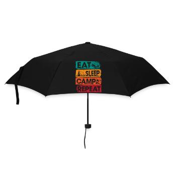 Eat Sleep Camp Repeat Outdoors - Umbrella (small) - black - Front