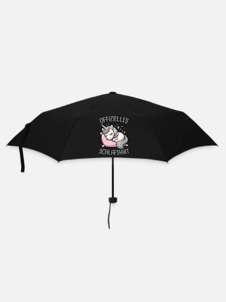 Einhorn Einhörner Fabelwesen Mystisch - Regenschirm (klein) - Schwarz