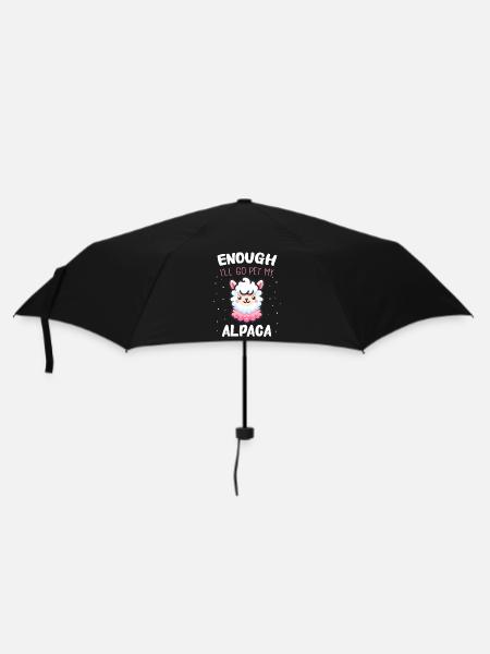 Alpaka Llama - Regenschirm (klein) - Schwarz