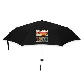 35th Birthday Gift Husband April Vintage 1989 - Umbrella (small) - black - Front