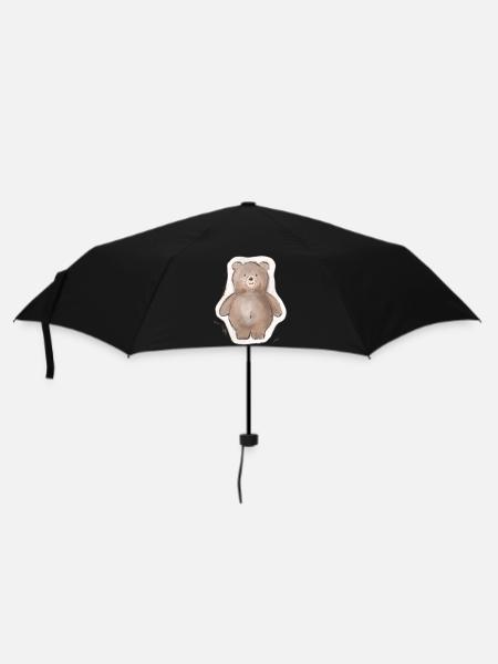 Dicker Bär - Regenschirm (klein) - Schwarz