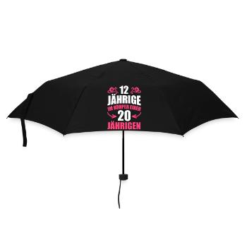Geburtstagsgeschenk 20 Jahre Geburtstagskind - Regenschirm (klein) - Schwarz - Vorne