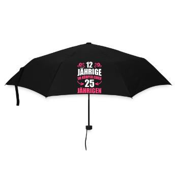 Geburtstagsgeschenk 25 Jahre Geburtstagskind - Regenschirm (klein) - Schwarz - Vorne
