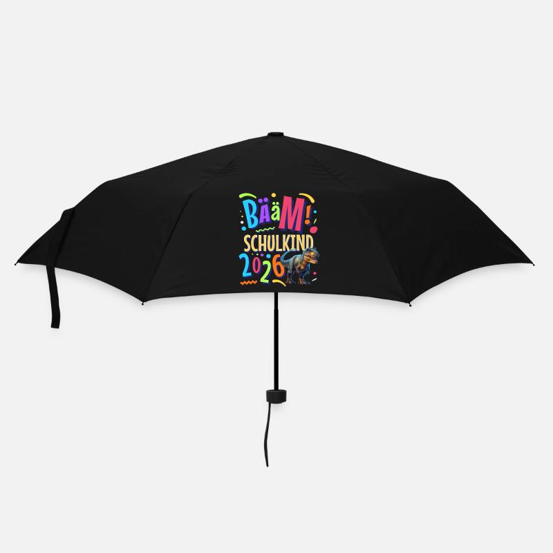 Bääm Schulkind 2026 T Rex - Regenschirm (klein) - Schwarz
