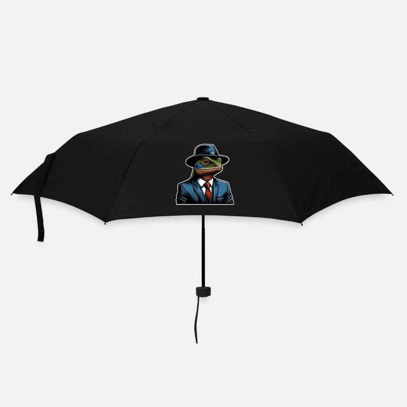 Echse - Regenschirm (klein) - Schwarz