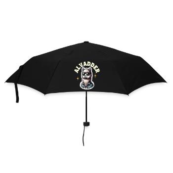 Alvadder Alpaka Papa Vater Vatertag - Regenschirm (klein) - Schwarz - Vorne