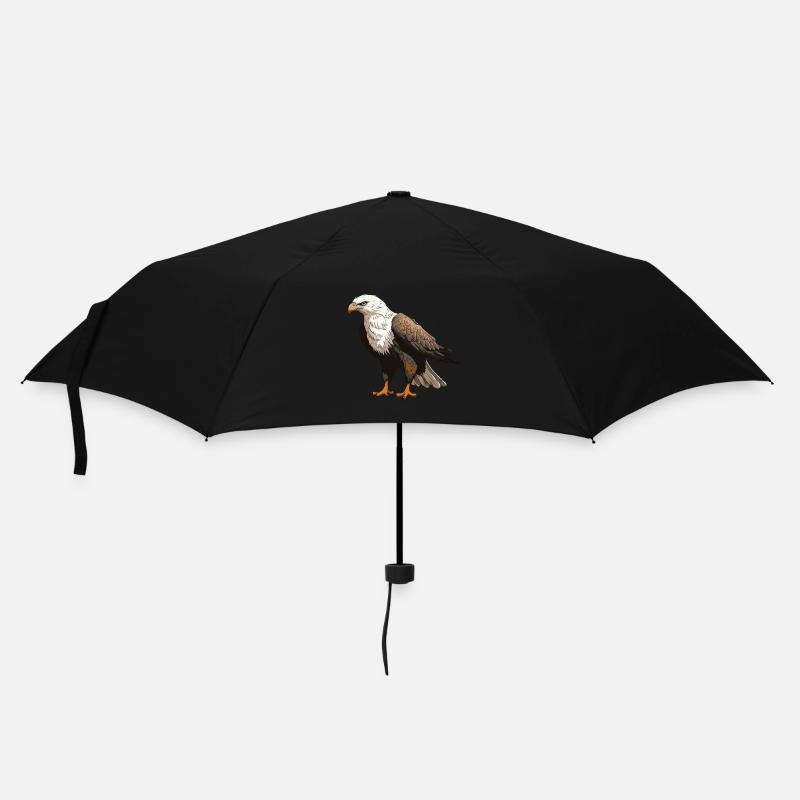 Adler Tier - Regenschirm (klein) - Schwarz
