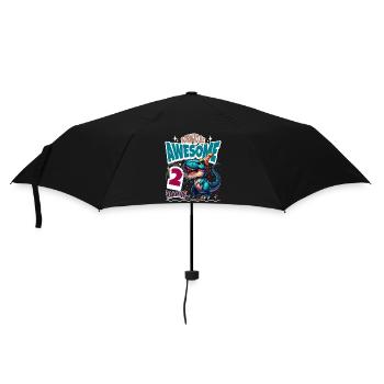 T Rex Dinosaure 2ème Anniversaire Enfants Anniversaire - Parapluie standard - noir - Devant