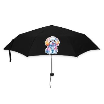 Malteser Wasserfarben - Regenschirm (klein) - Schwarz - Vorne