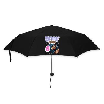 Cheval 6ème Anniversaire Fille Enfants - Parapluie standard - noir - Devant