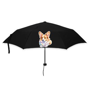 Welsh Corgi Pembroke Watercolor - Umbrella (small) - black - Front
