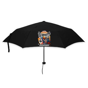 Basketball Bääm Ich Bin Jetzt 6. Geburtstag - Regenschirm (klein) - Schwarz - Vorne