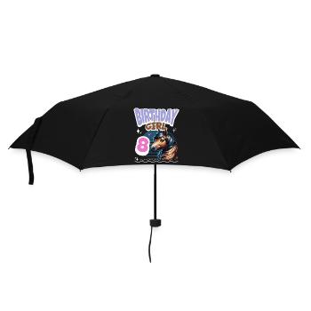 Pferd 8. Geburtstag Mädchen Kinder - Regenschirm (klein) - Schwarz - Vorne