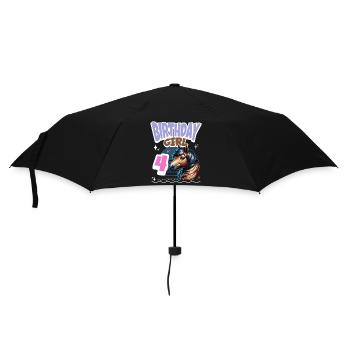 Cheval 4ème Anniversaire Fille Enfants - Parapluie standard - noir - Devant