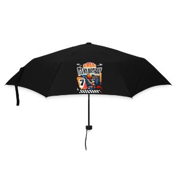 Basketball 7th Birthday - Umbrella (small) - black - Front