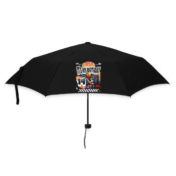 Basketball 14. Geburtstag - Regenschirm (klein) - Schwarz - Vorne