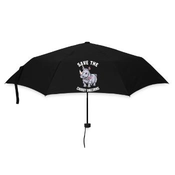 Nashorn Rhinozeros - Regenschirm (klein) - Schwarz - Vorne