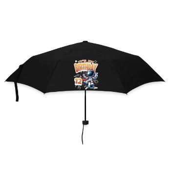 Football Astronaut 12th Birthday - Umbrella (small) - black - Front