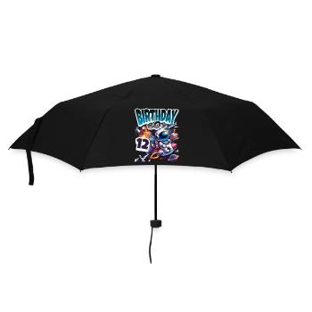 Astronaut 12th Birthday Space - Umbrella (small) - black - Front