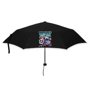 Astronaut 13th Birthday Space - Umbrella (small) - black - Front