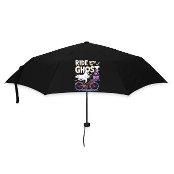 Geisterhafte Fahrradtour Halloween-Design - Regenschirm (klein) - Schwarz - Vorne