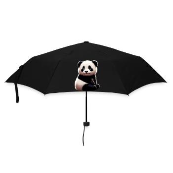Panda - Regenschirm (klein) - Schwarz - Vorne