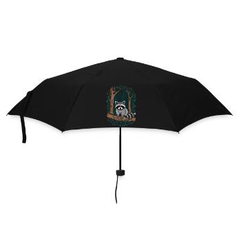 Raccoon In The Woods Cottagecore Motif - Umbrella (small) - black - Front