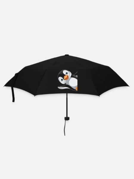 Pinguin Pinguine Tier - Regenschirm (klein) - Schwarz
