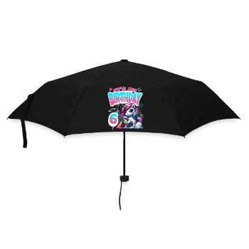 6ème anniversaire licorne graffiti fille - Parapluie standard - noir - Devant
